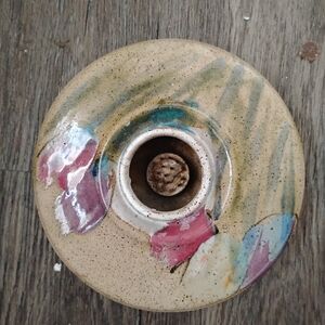 Mary Kay Spencer Maine Pottery Handcrafted Ceramic Stem Vase with Tulip Design